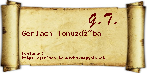 Gerlach Tonuzóba névjegykártya